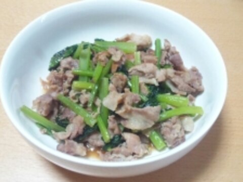 豚肉と小松菜の中華風煮浸し